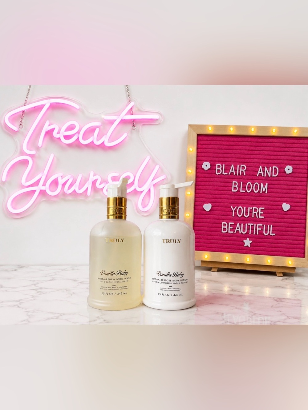 Truly Beauty Vanilla Baby Hydra Renew Body Wash & Hydra Restore Lotion Bundle